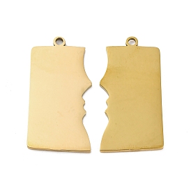 201 Stainless Steel Pendants, Rectangle Charm