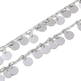 Латунные плоские круглые цепи ручной работы, для ожерелья браслеты решений, долговечный, пайки, с катушкой