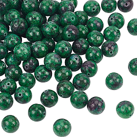 Olycraft Natural Ruby in Zoisite Beads Strands, Dyed, Round