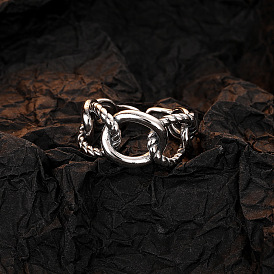 Retro Silver Chain Ring - Unique, Personalized, Hip-hop, Disco, Fashionable.