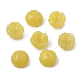 Natural Lemon Jade Carved Beads, Osmanthus Flower