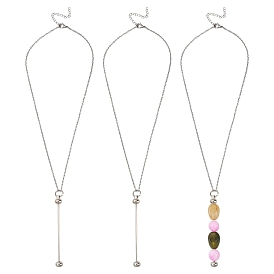 4 шт 304 изготовление ожерелий из нержавеющей стали, подвеска из бусинок с железным стержнем, не тускнеет