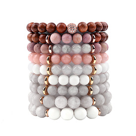 Bracelet en cristal d’énergie naturelle pour femmes bohèmes - bijoux en perles de pierre mate