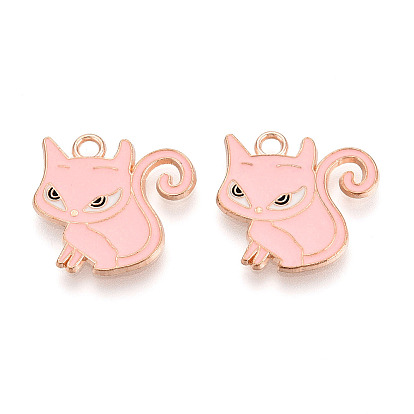 Подвески из эмали и сплава, кошка, золотой свет