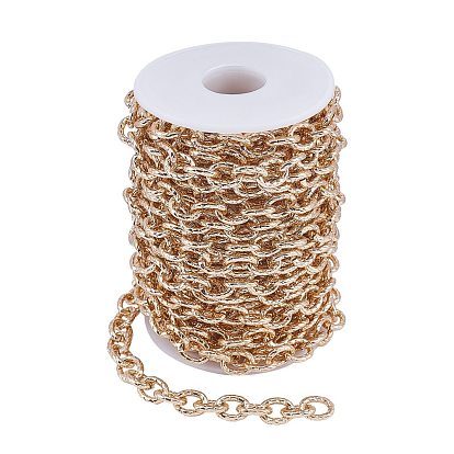 Aluminum Cable Chains, Textured, Unwelded, Oval
