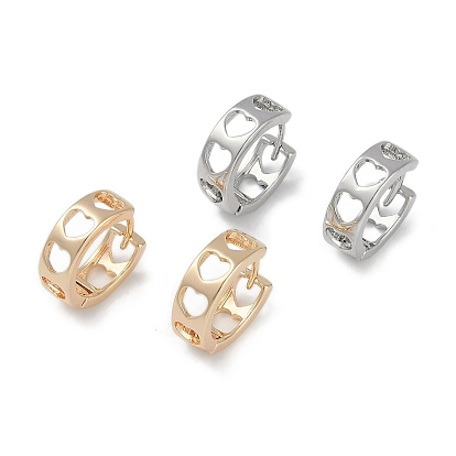 Полые латунные серьги-кольца в форме сердца, кольцо