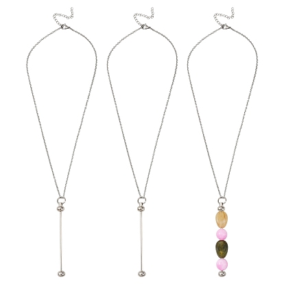 4 шт 304 изготовление ожерелий из нержавеющей стали, подвеска из бусинок с железным стержнем, не тускнеет