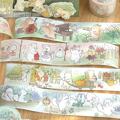 Клейкая бумажная лента с рисунком животных, круглые наклейки, для изготовления карт, скрапбукинга, дневник, планировщик, конверт и блокноты