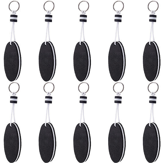 10шт. железные пластиковые брелоки, овальные, платина