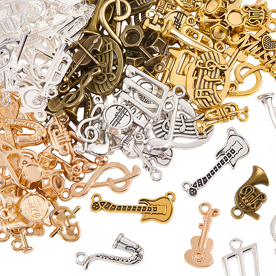1 набор подвесок в виде музыкальных инструментов из цинкового сплава в тибетском стиле