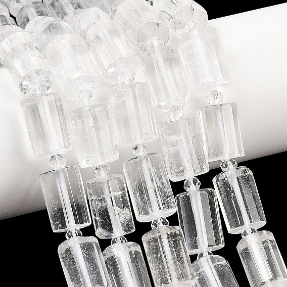Природных кристаллов кварца бисер нитей, горного хрусталя, граненые, колонка, с бисером
