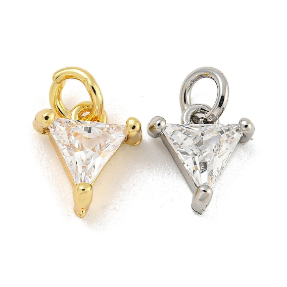 Латунные микро проложить кубического циркония подвески, без кадмия, без никеля и без свинца, треугольные