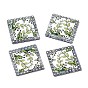 Embossed Graffiti Acrylic Pendants, for Earring Making, Square