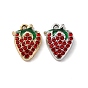 Подвески из клубничного сплава, с эмалью и горный хрусталь