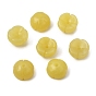 Natural Lemon Jade Carved Beads, Osmanthus Flower