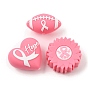 Breast Cancer Awareness Pink Ribbon Theme Silicone Beads, Focal Beads