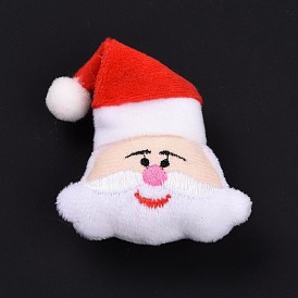 Broche Père Noël en coton, non tissé et velours, poupée de dessin animé épinglette en fer pour fille femmes