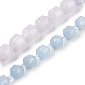 Dyed Natural White Jade Beads Strands, Faceted, Bicone, Double Terminated Point Prism Beads