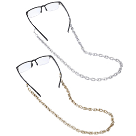 2шт 2 цвета цепочки для очков, шейный ремешок для очков, с пластиковыми тросовыми цепями ccb, окрашенными распылением, 304 застежки-лобстеры из нержавеющей стали и концы резиновых петель