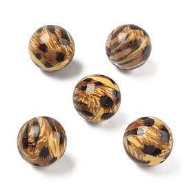 Печать непрозрачных акриловых бусин, круглый леопардовый принт