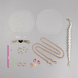 DIY Purse Making Kit, Including Bag Frames, Alloy Crochet Hook, Nail, Iron Screws & Findings, Plastic Needles, Bag Straps