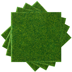 4шт. пластиковая искусственная трава для имитации газона, микроландшафтное украшение сада, квадратный