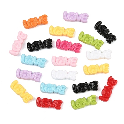 Opaque Acrylic Beads, Word Love