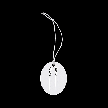 Paper Price Tags, with Elastic Cord, Oval