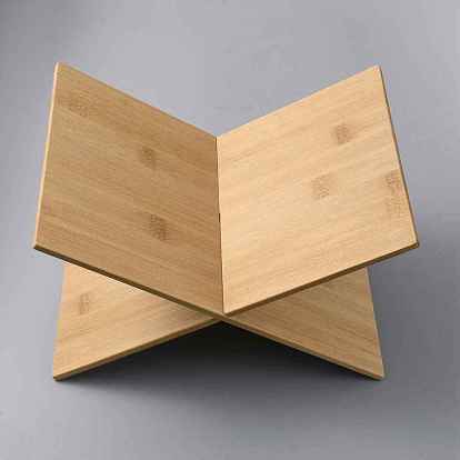 Sujetalibros de bambú, Soporte para libros en forma de X, Organizador de libros de escritorio desmontable