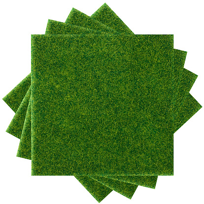 4шт. пластиковая искусственная трава для имитации газона, микроландшафтное украшение сада, квадратный