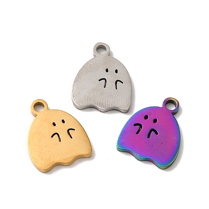 Ion Plating(IP) 304 Stainless Steel Charms, Ghost Charm