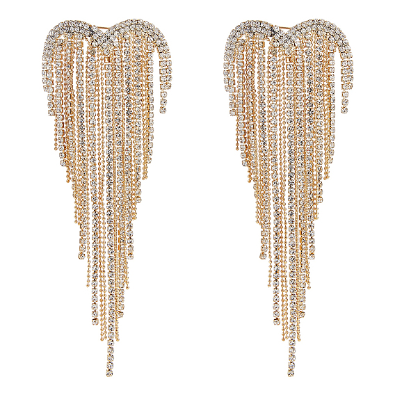 2 Pièces de broches à revers en alliage avec strass et pompon en forme de cœur pour vêtements