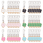 48Pcs 6 Styles Clover Alloy Enamel Zipper Puller, Zip Pull Tab Replacement, Garment and Bag Accessories, Platinum & Golden