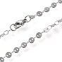 304 Stainless Steel Link Chain Necklaces, with Lobster Claw Clasps, Flat Round