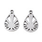 201 Stainless Steel Pendants, Laser Cut, Teardrop