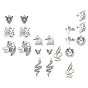 40pcs 10 Styles Tibetan Style Alloy Pendants, Mixed Shapes