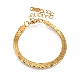 Ion Plating(IP) 304 Stainless Steel Herringbone Chain Bracelet for Men Women
