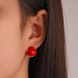 Vintage Red Bean Earrings - Retro, Elegant, Delicate Ear Accessories.