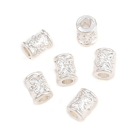 Сплавочные овальные бусины тибетского стиля , без свинца и без кадмия, колонка, 7x5.5x5 мм, отверстие : 2.5 мм