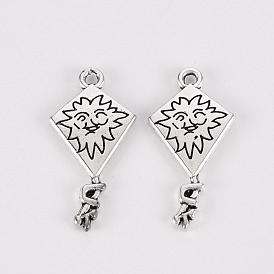Tibetischer stil Aluminium Anhänger & Charms, Bleifrei und cadmium frei, Drachen-Anhänger