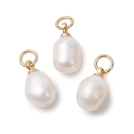 Подвески из натурального пресноводного жемчуга, рисовые подвески с латунными петлями, цвет морской раковины