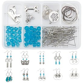 SUNNYCLUE DIY Dog Themed Earring Making Kits, Including Alloy Pendants & Links Connectors, Iron Pendants, Glass Bicone Beads, Brass Linking Rings & Earring Hooks, Iron Findings