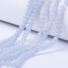 Plaquent verre transparent perles brins, perle plaquée lustre, facette, mat, rondelle