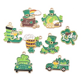 Подвески из сплава , с эмалью, ирландский фестиваль, тема шляпы клевера