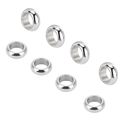 Ring 304 Stainless Steel Spacer Beads, Metal Findings for Jewelry Making Supplies