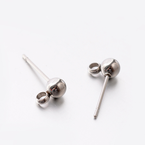 304 серьги из нержавеющей стали, с петлей, 7x4 мм, отверстие : 2 мм, штифты : 0.8 мм