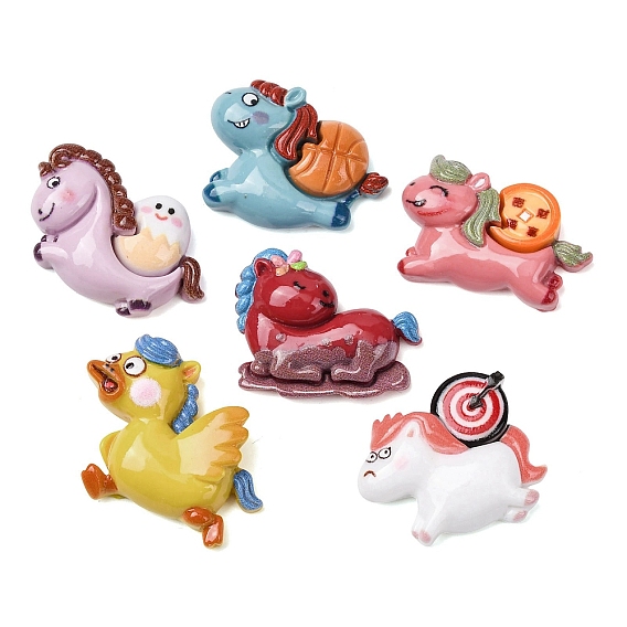 Симпатичные кабошоны из непрозрачной смолы, лошадь