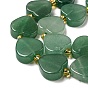 Natural Green Aventurine Beads Strands, with Seed Beads, Heart