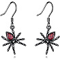 Серьги-подвески из цинкового сплава со стразами в форме паука