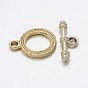 Nickel Free & Lead Free Alloy Ring Toggle Clasps, Long-Lasting Plated, Ring: 22x17x2mm, Hole: 2.5mm, Bar: 24x9x4mm, Hole: 3mm